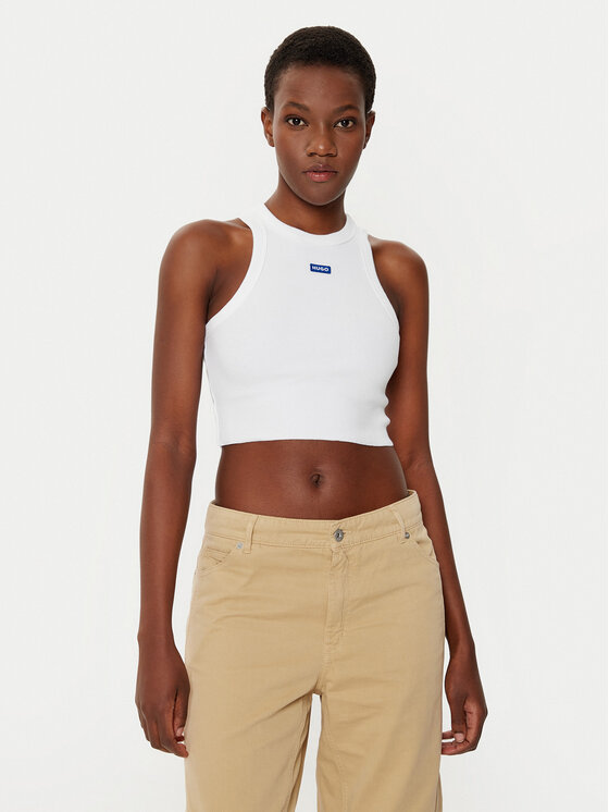 HUGO топ Baby 50511450 Бял Slim Fit за Жени цена