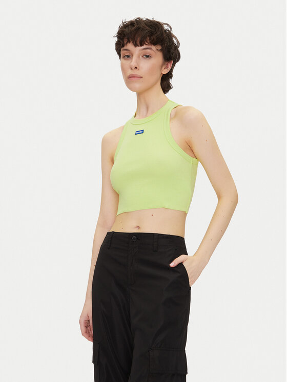 HUGO топ Baby Tank_B 50511450 Зелен Slim Fit за Жени цена