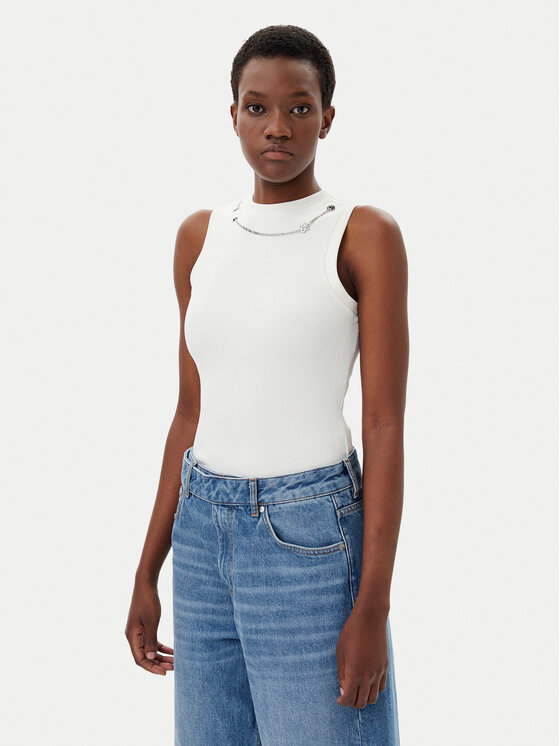 HUGO топ Delanive 50534050 Бял Slim Fit за Жени цена