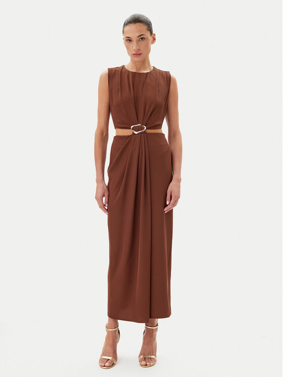 Haveone Официална рокля AFS-N029 Кафяв Regular Fit за Жени цена