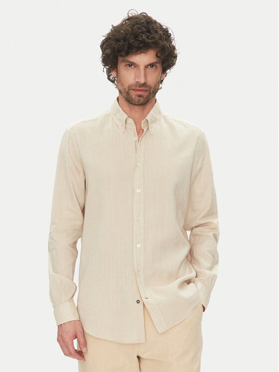 Hechter Paris Риза 60356 151600 Бежов Regular Fit за Мъже цена