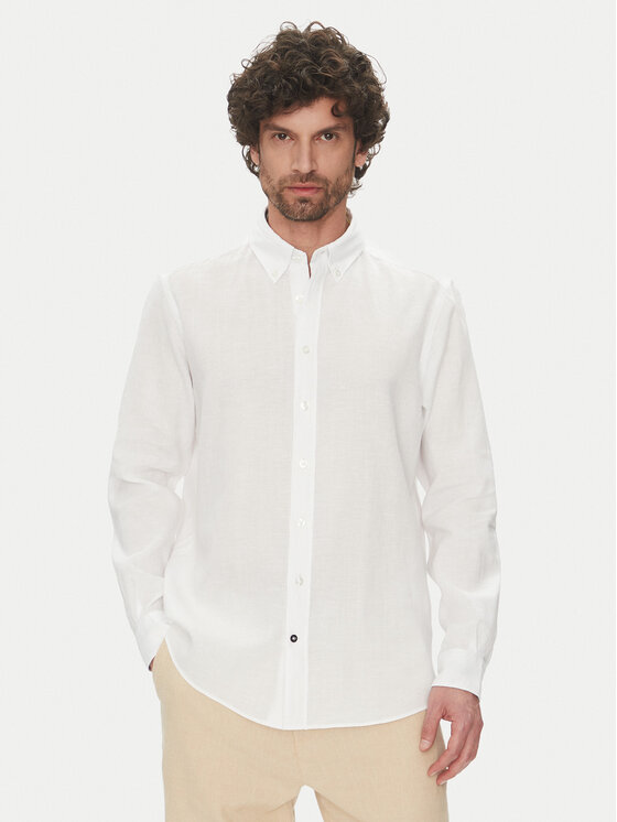 Hechter Paris Риза 60356 151600 Бял Regular Fit за Мъже цена