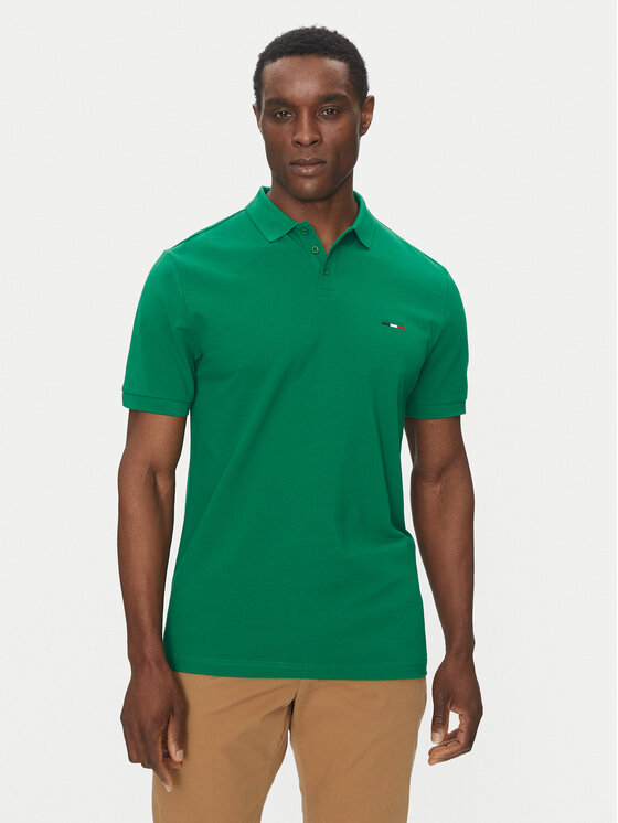 Hechter Paris Тениска с яка и копчета Pique H-Eco 74004 151902 Зелен Regular Fit за Мъже цена
