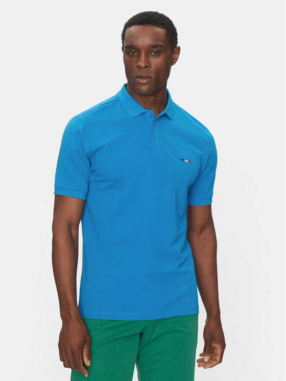 Hechter Paris Тениска с яка и копчета Pique H-Eco 74004 151902 Син Regular Fit за Мъже цена