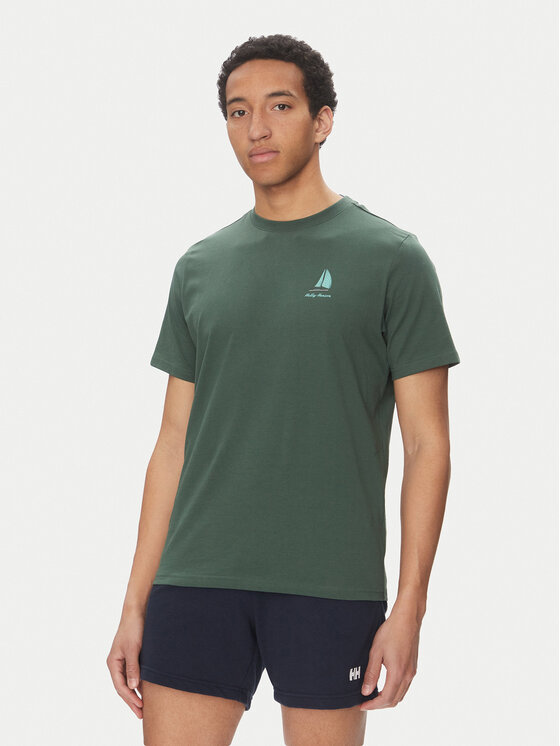 Helly Hansen Тишърт Shoreline 54601 Зелен Regular Fit за Мъже цена