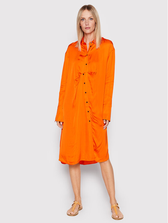 Herskind Рокля тип риза Barba 4422370 Оранжев Oversize за Жени цена