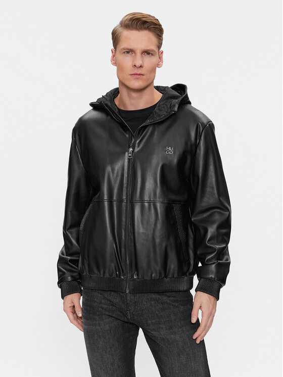 Hugo Кожено яке Bennu-L 50498321 Черен Regular Fit за Мъже цена