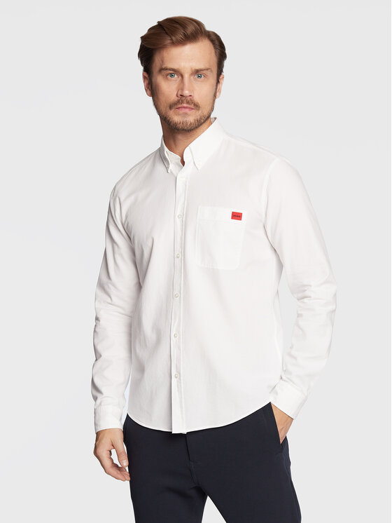 Hugo Риза Evito 50479302 Бял Slim Fit за Мъже цена