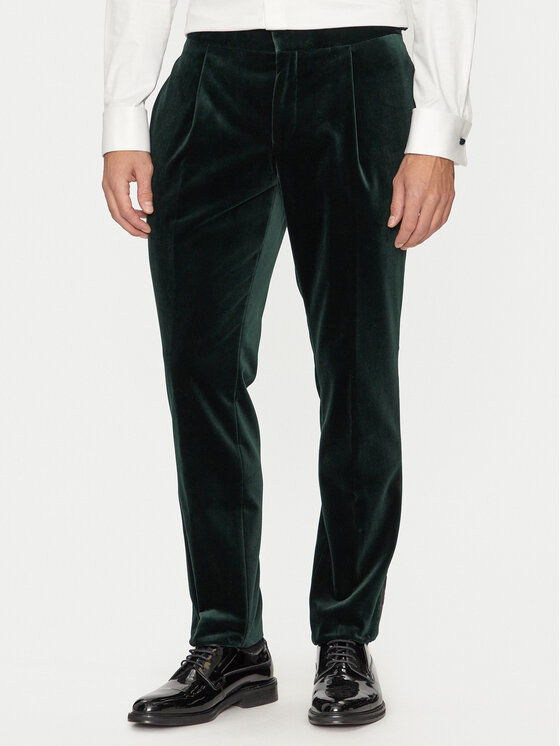 Hugo Текстилни панталони Getlin242E1X 50524910 Зелен Slim Fit за Мъже цена