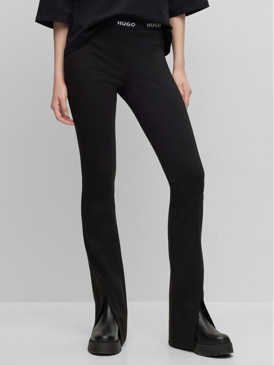 Hugo Текстилни панталони Haskanna 50493781 Черен Slim Fit за Жени цена