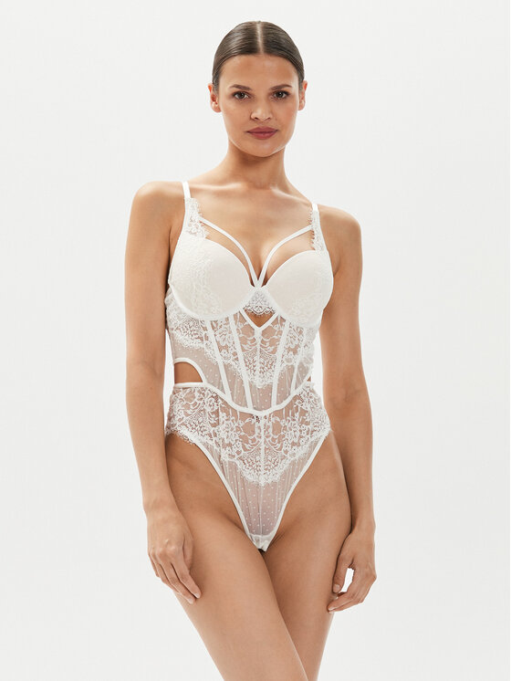 Hunkemöller Боди Arabella 205445 Бял за Жени цена