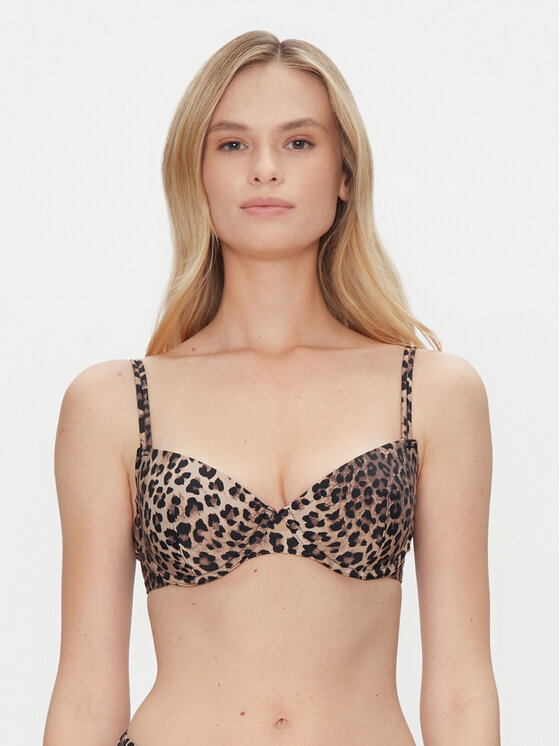 Hunkemöller Горнище на бански Animalia 301859 Кафяв за Жени цена