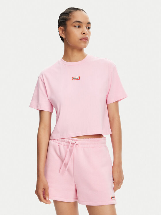 Hunter Тишърт Abby HARW0059251 Розов Boxy Fit за Жени цена