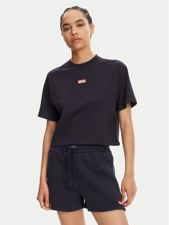 Hunter Тишърт Leona HARW0070251 Тъмносин Boxy Fit за Жени цена