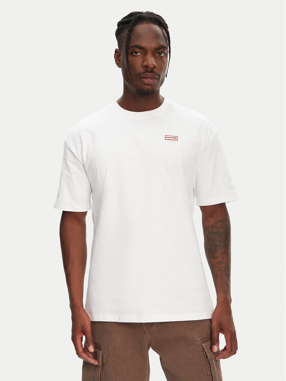 Hunter Тишърт Rasputin HARM0057251 Бял Relaxed Fit за Мъже цена