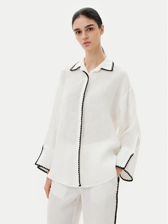 ICONA Риза RP5LE003 Бял Relaxed Fit за Жени цена