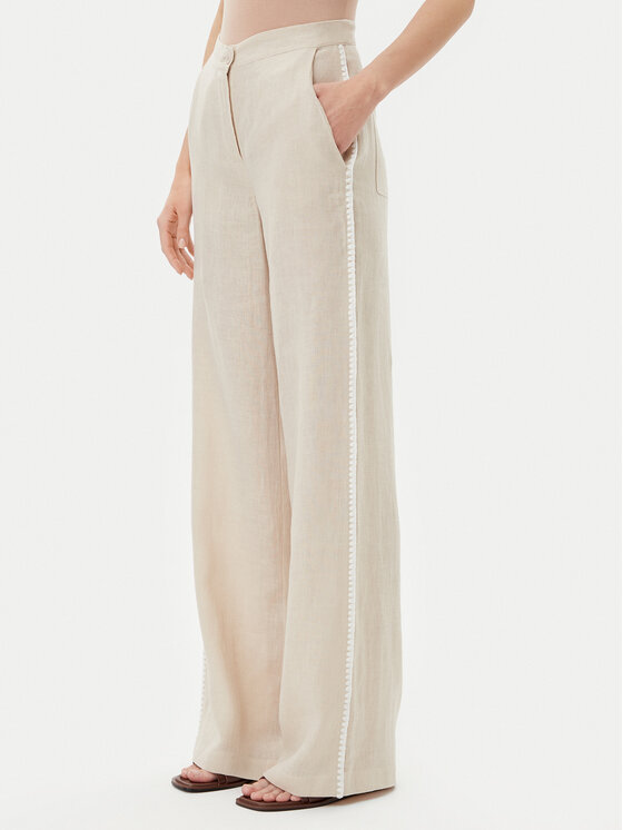 ICONA Текстилни панталони RP5LE005 Бежов Relaxed Fit за Жени цена