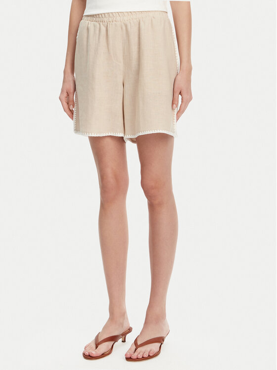 ICONA Шорти от плат RP5LE006 Бежов Regular Fit за Жени цена