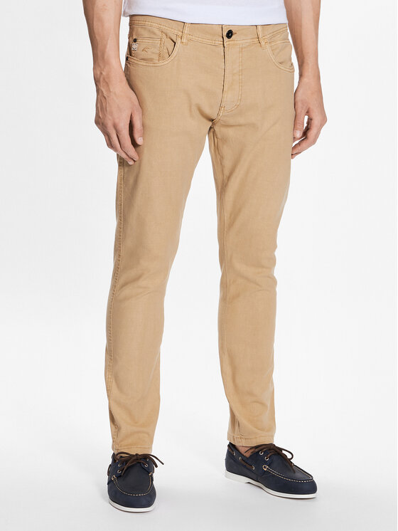 INDICODE Текстилни панталони Rajan 60-249 Кафяв Regular Fit за Мъже цена