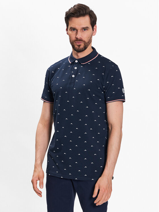 INDICODE Тениска с яка и копчета Dolphin 40-948 Тъмносин Regular Fit за Мъже цена