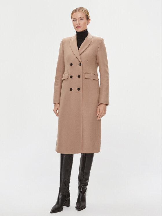 IVY OAK Вълнено палто Celina IO1123F1013 Бежов Slim Fit за Жени цена