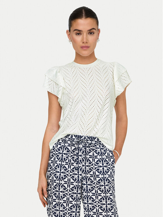 JDY Блуза Carla 15351452 Бял Regular Fit за Жени цена