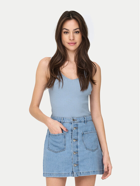 JDY топ Nanna 15180497 Светлосиньо Slim Fit за Жени цена