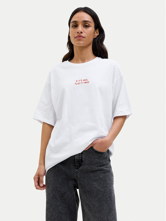 JJXX Тишърт Nina 12273776 Бял Loose Fit за Жени цена