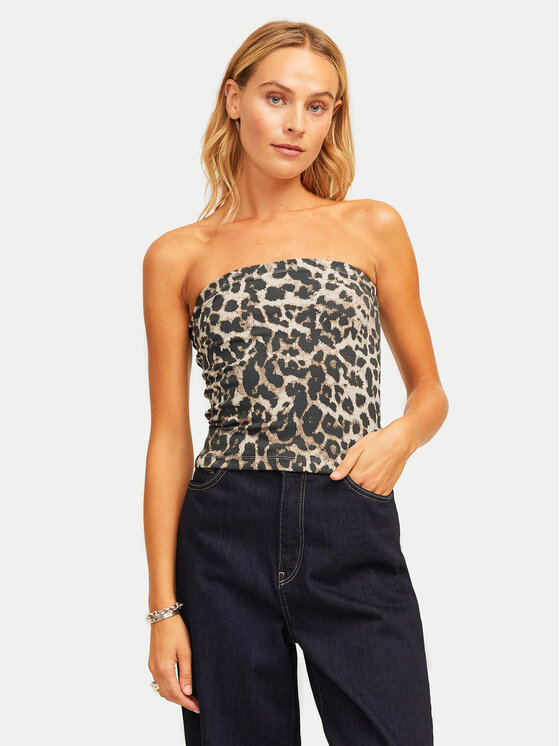 JJXX топ Fiona 12280486 Кафяв Slim Fit за Жени цена