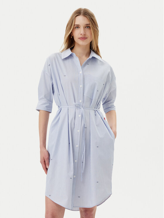JOOP! Jeans Рокля тип риза Dua 30046173 Светлосиньо Relaxed Fit за Жени цена