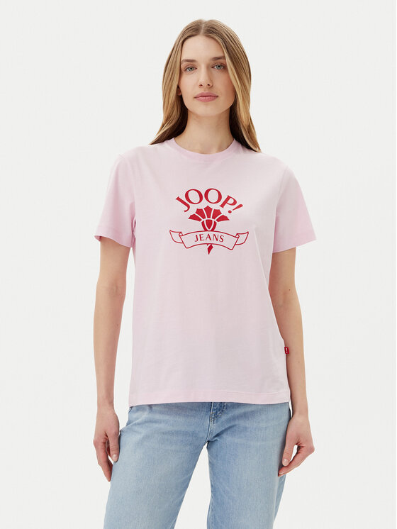 JOOP! Jeans Тишърт Toldi 30046273 Розов Regular Fit за Жени цена