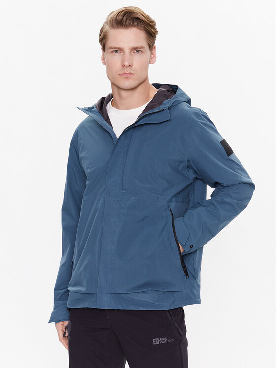 Jack Wolfskin Яке за дъжд Goldgewann 1115761 Син Regular Fit за Мъже цена