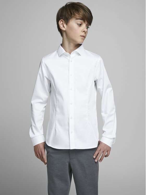Jack&Jones Junior Риза Parma 12151620 Бял Regular Fit за Момчета цена