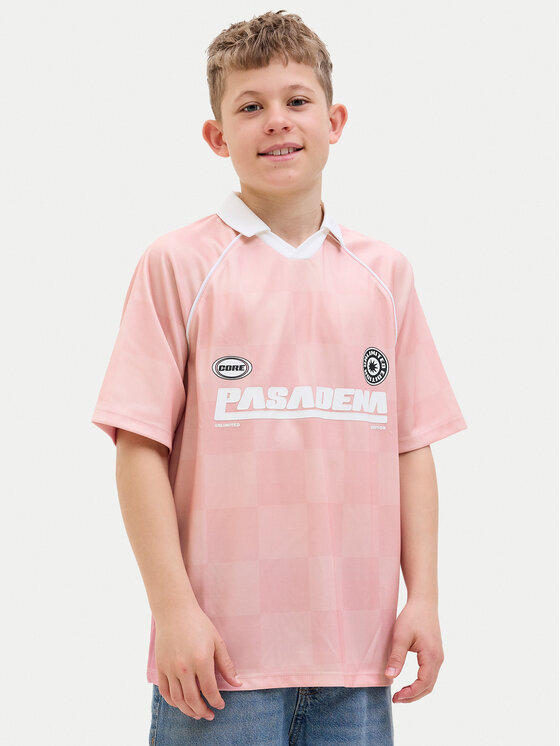 Jack&Jones Junior Тениска с яка и копчета 12278700 Розов Loose Fit за Момчета цена
