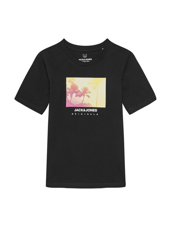 Jack&Jones Junior Тишърт Varenna 12278349 Черен Regular Fit за Момчета цена