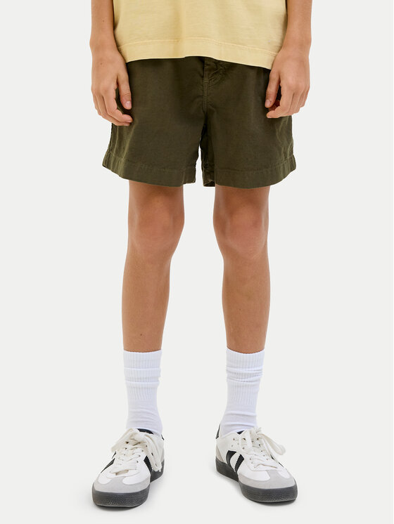 Jack&Jones Junior Шорти от плат Jaiden 12275023 Каки Loose Fit за Момчета цена