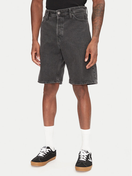 Jack&Jones Дънкови шорти Alex 12269532 Черен Baggy Fit за Мъже цена