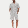 Jack&Jones Комплект от риза и текстилни шорти Seersucker 12284648 Сив Relaxed Fit за Мъже цена