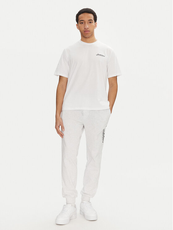Jack&Jones Комплект тишърт и спортни панталони Beau 12277849 Бял Relaxed Fit за Мъже цена