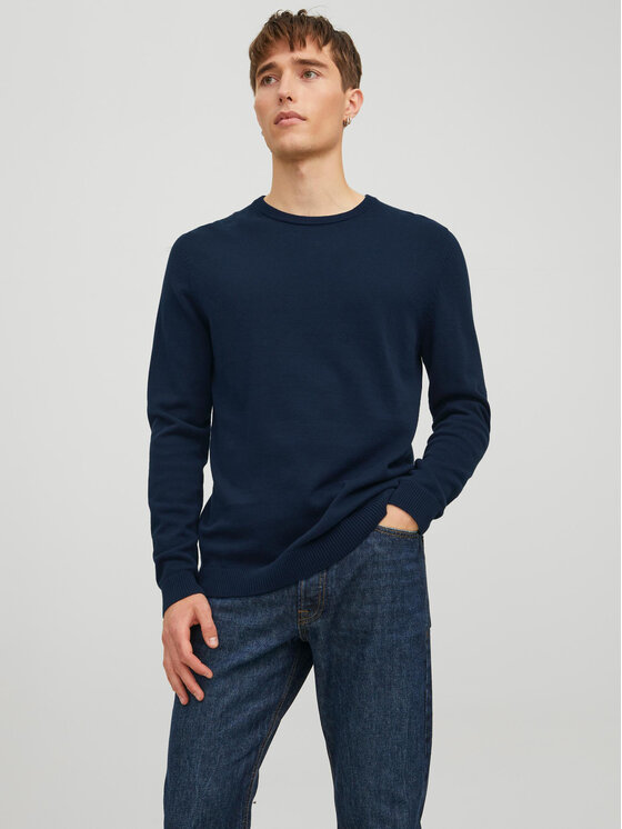 Jack&Jones Пуловер 12137190 Тъмносин Regular Fit за Мъже цена