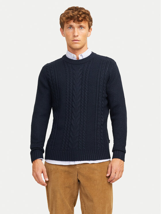 Jack&Jones Пуловер Craig 12258480 Тъмносин Regular Fit за Мъже цена
