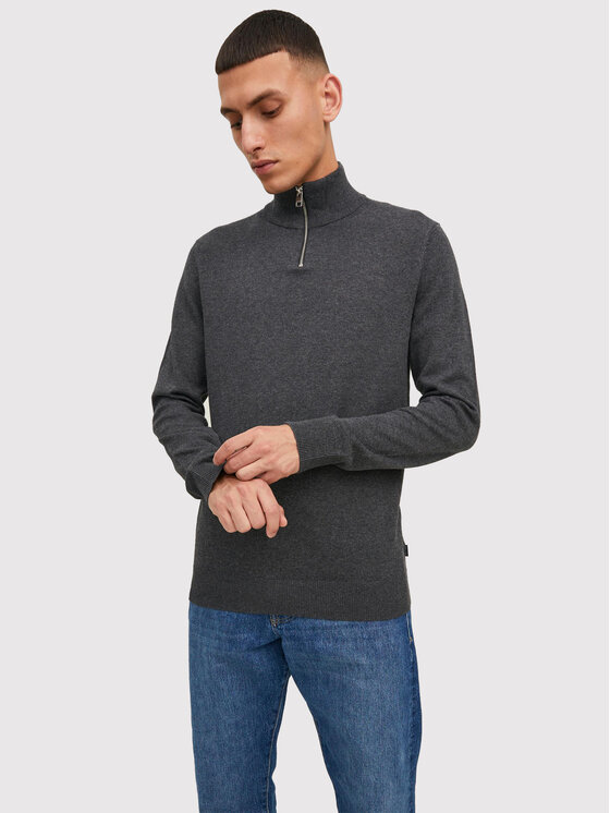 Jack&Jones Пуловер Emil 12189339 Сив Regular Fit за Мъже цена