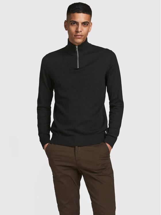 Jack&Jones Пуловер Emil 12189339 Черен Regular Fit за Мъже цена
