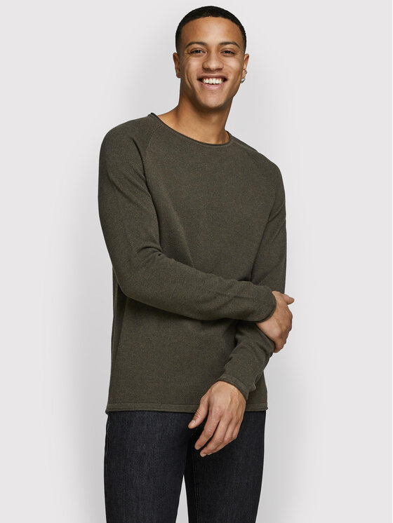 Jack&Jones Пуловер Hill 12157321 Зелен Regular Fit за Мъже цена