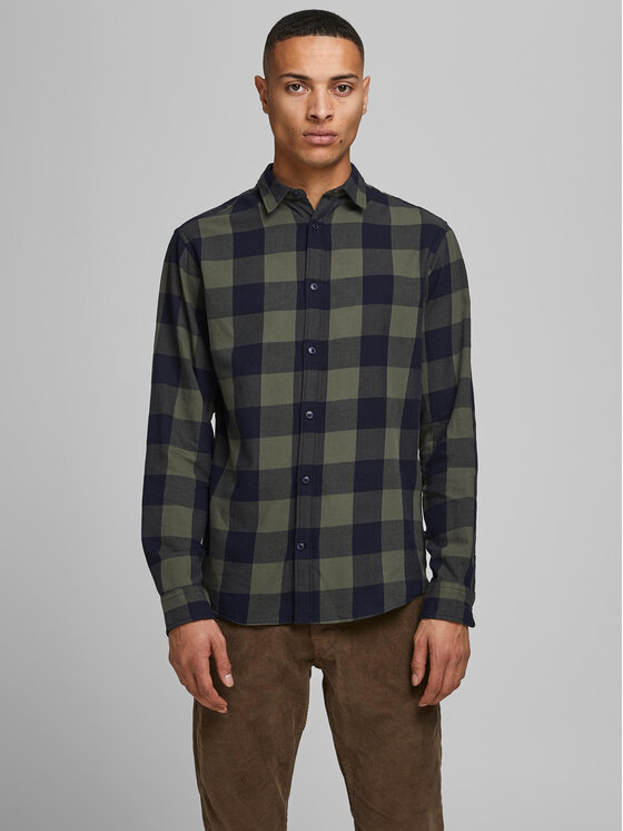 Jack&Jones Риза 12181602 Зелен Slim Fit за Мъже цена
