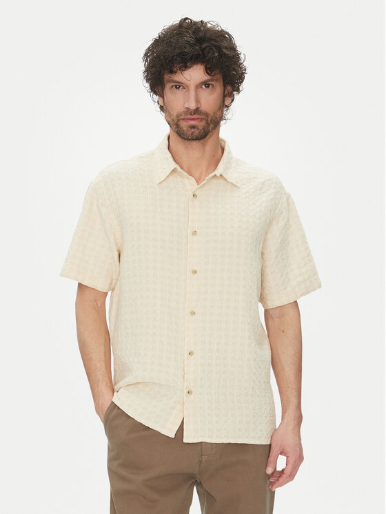 Jack&Jones Риза Dobby 12277184 Бежов Relaxed Fit за Мъже цена