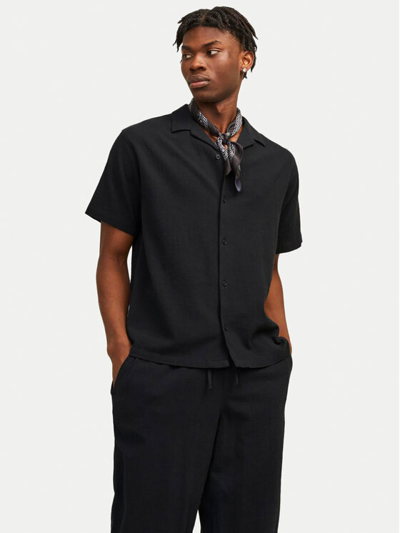 Jack&Jones Риза Luke 12255781 Черен Relaxed Fit за Мъже цена