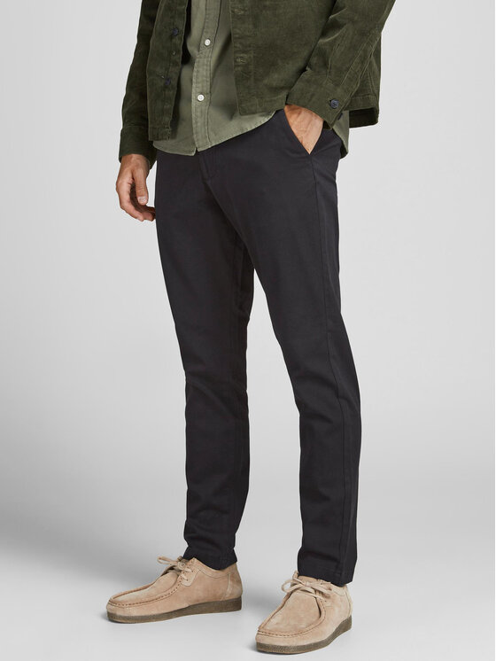 Jack&Jones Текстилни панталони Marco Dave 12174152 Черен Slim Fit за Мъже цена