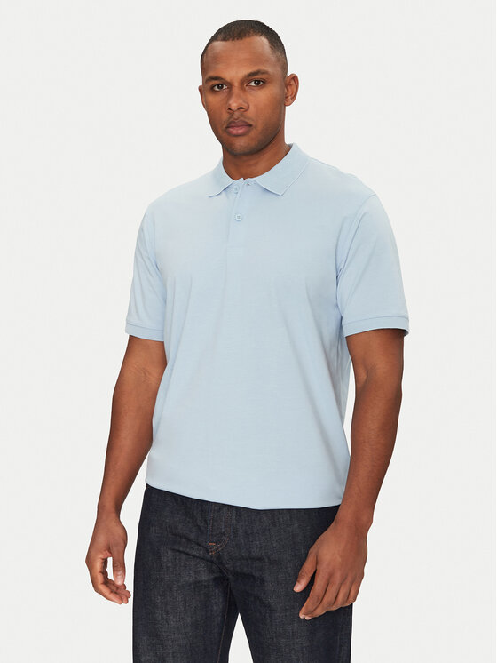 Jack&Jones Тениска с яка и копчета Jaxon 12268227 Светлосиньо Regular Fit за Мъже цена