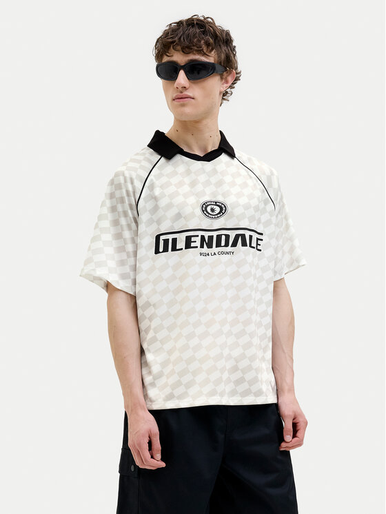 Jack&Jones Тениска с яка и копчета Retreat 12277379 Бежов Loose Fit за Мъже цена